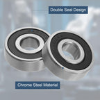 uxcell 4Pcs 6302 2RS Deep Groove Ball Bearing 15x42x13mm Chrome Steel ABEC5