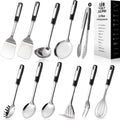 Stainless Steel Kitchen Utensil Set – Premium Thickened Cooking Utensils Set, Silver Kitchen Tools Set for Cooking