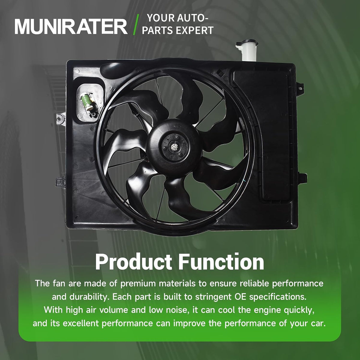 munirater Radiator Cooling Fan Replacement for Elantra 2017-2019 HY3115156