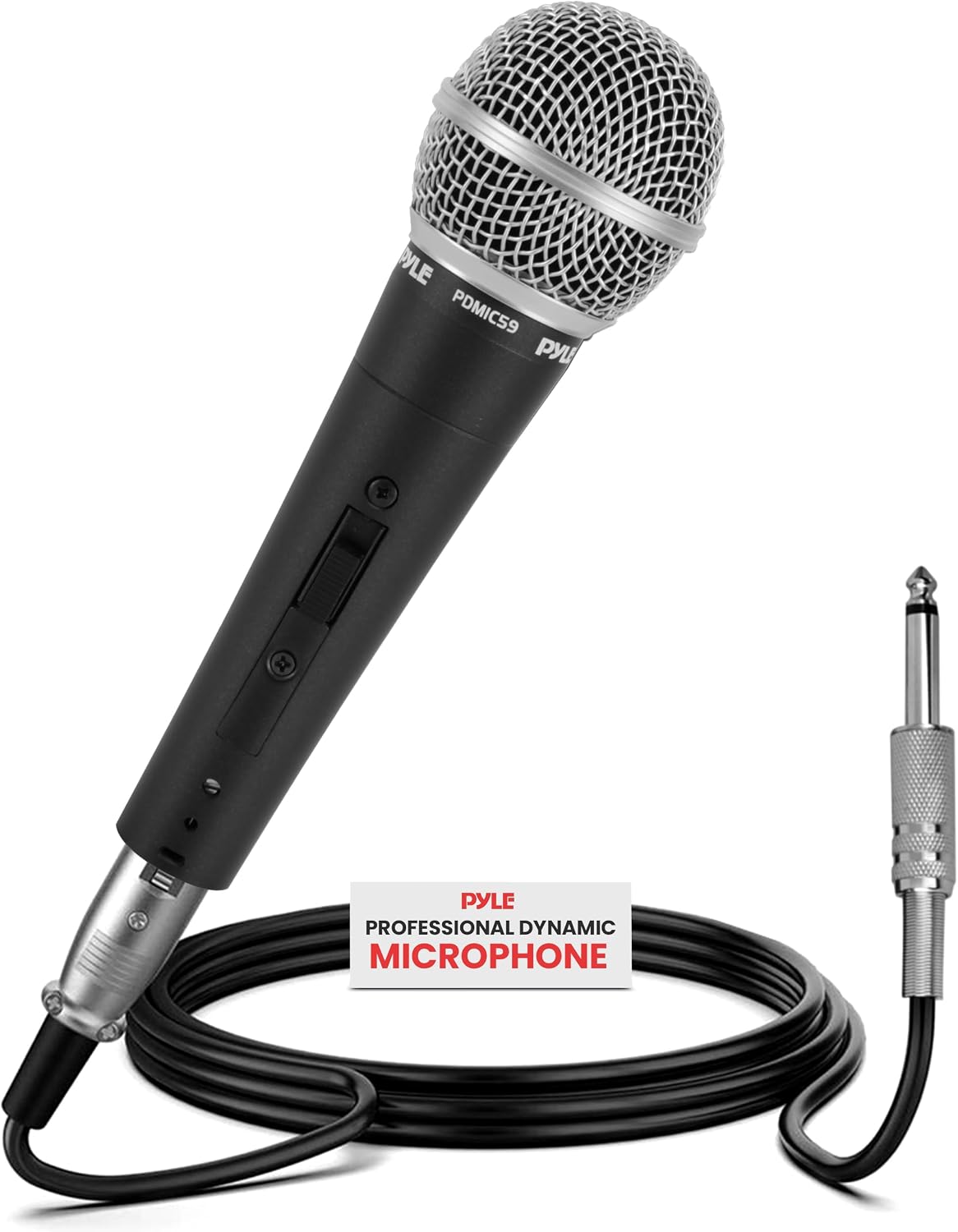 Professional Dynamic Vocal Microphone - Moving Coil Dynamic Cardioid Unidirectional Handheld Microphone with ON/OFF