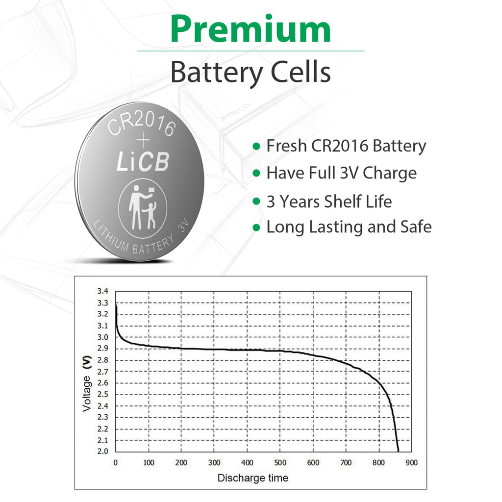 CR 2016 Battery,CR2016 Lithium Batteries,3 Volt Coin & Button Cell (20 Pack)