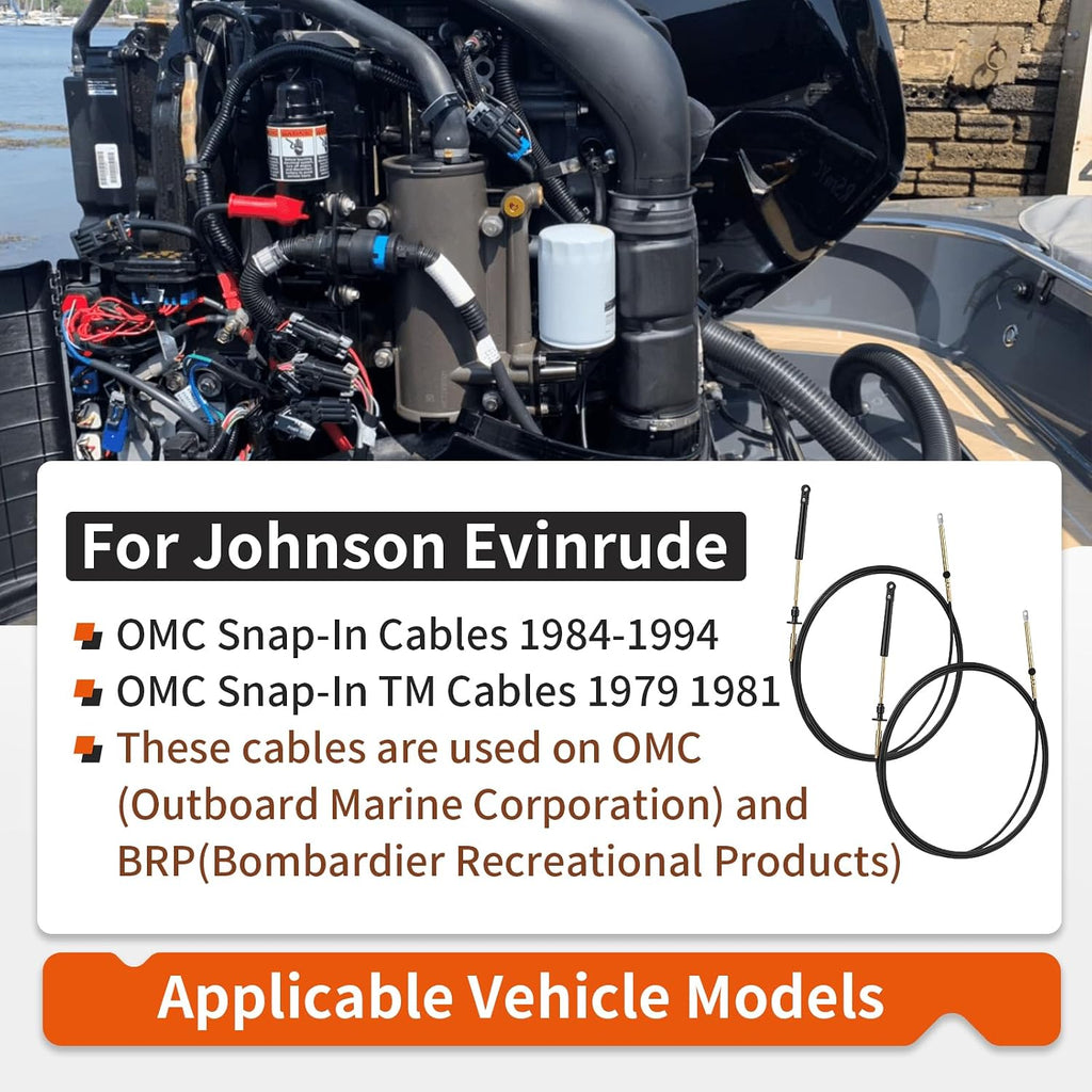 14FT 2X Throttle Shift Remote Control Cable for Johnson Evinrude OMC BRP