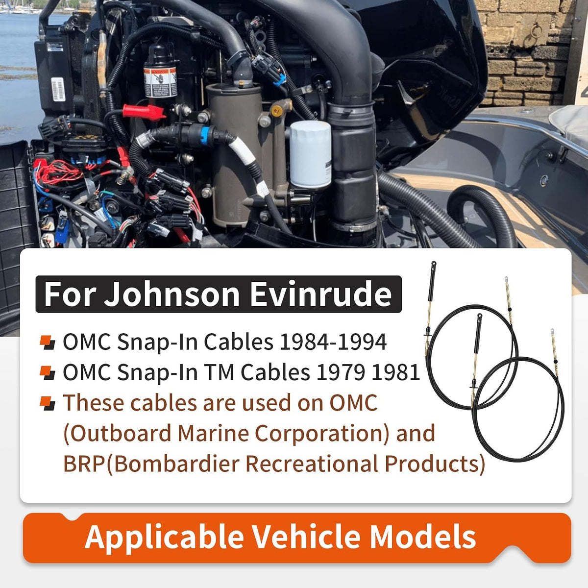 14FT 2X Throttle Shift Remote Control Cable for Johnson Evinrude OMC BRP