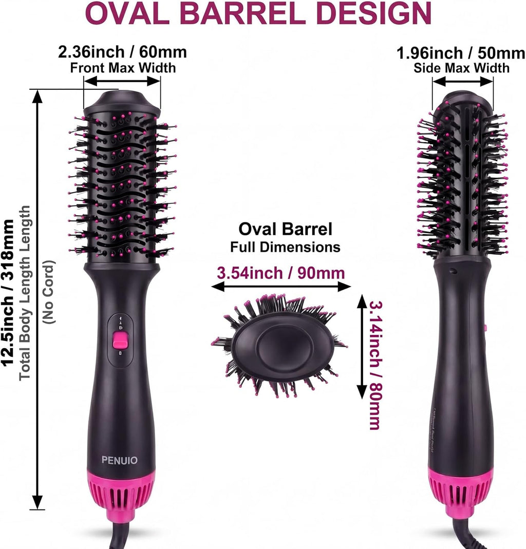 Hair Dryer Brush Blow Dryer 4-in-1 Hot Air Styler, Blowout Brush Hair Dryer Styler & Volumizer with Ionic |Oval Large