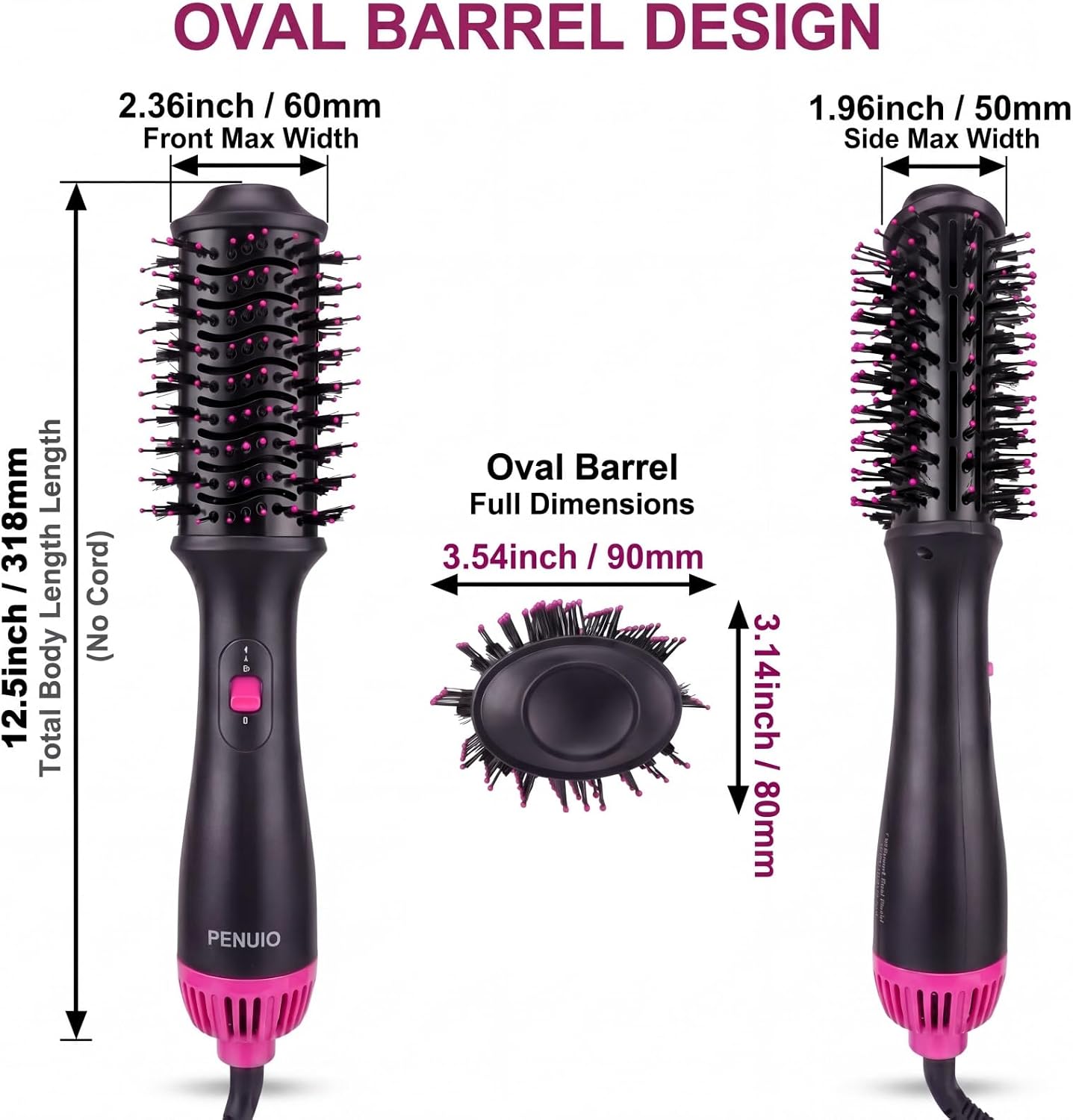Hair Dryer Brush Blow Dryer 4-in-1 Hot Air Styler, Blowout Brush Hair Dryer Styler & Volumizer with Ionic |Oval Large