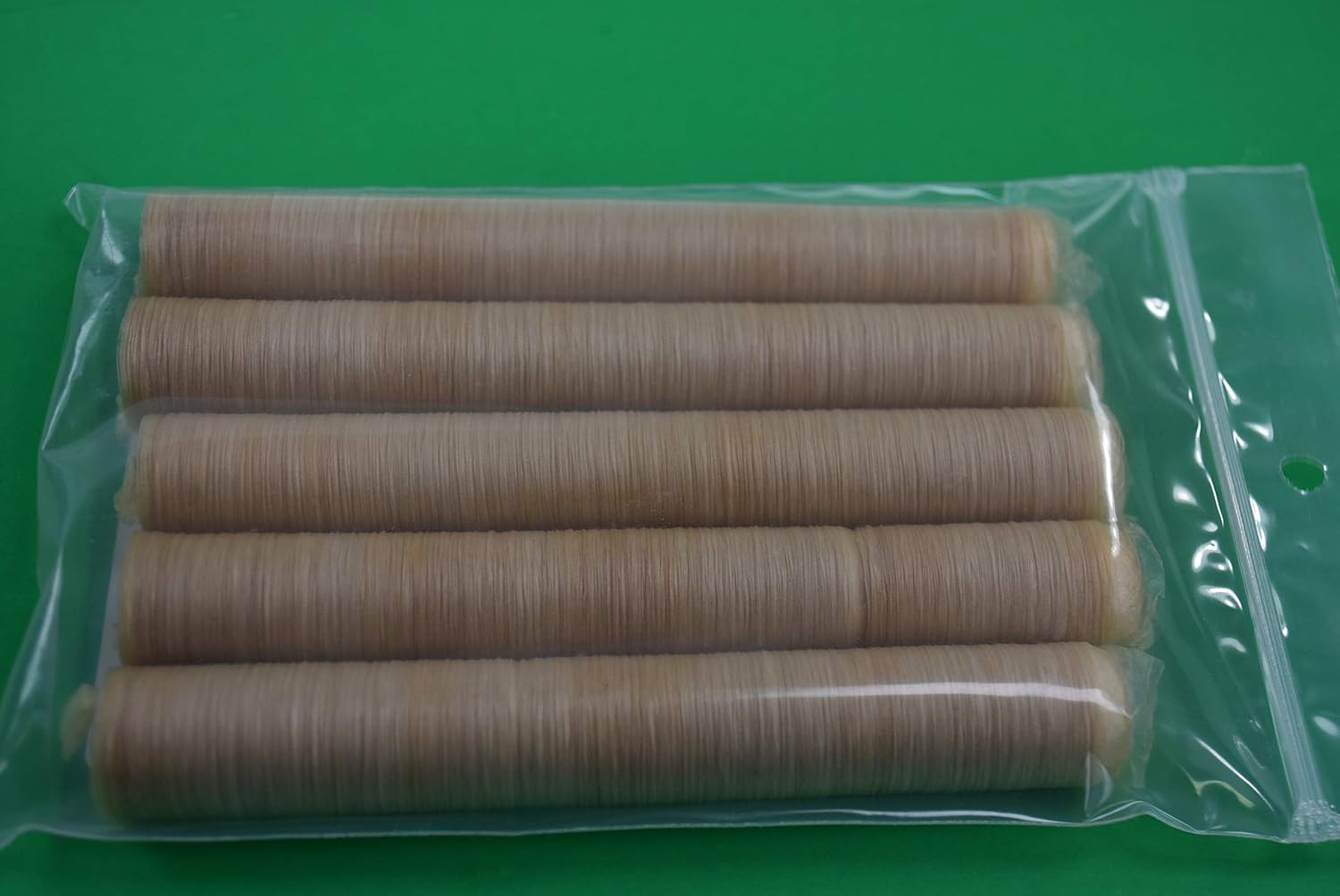5-pack Clear 17mm Collagen snack sausage casings for 23 lbs of sausage. From Smokehouse Chef. USA Product