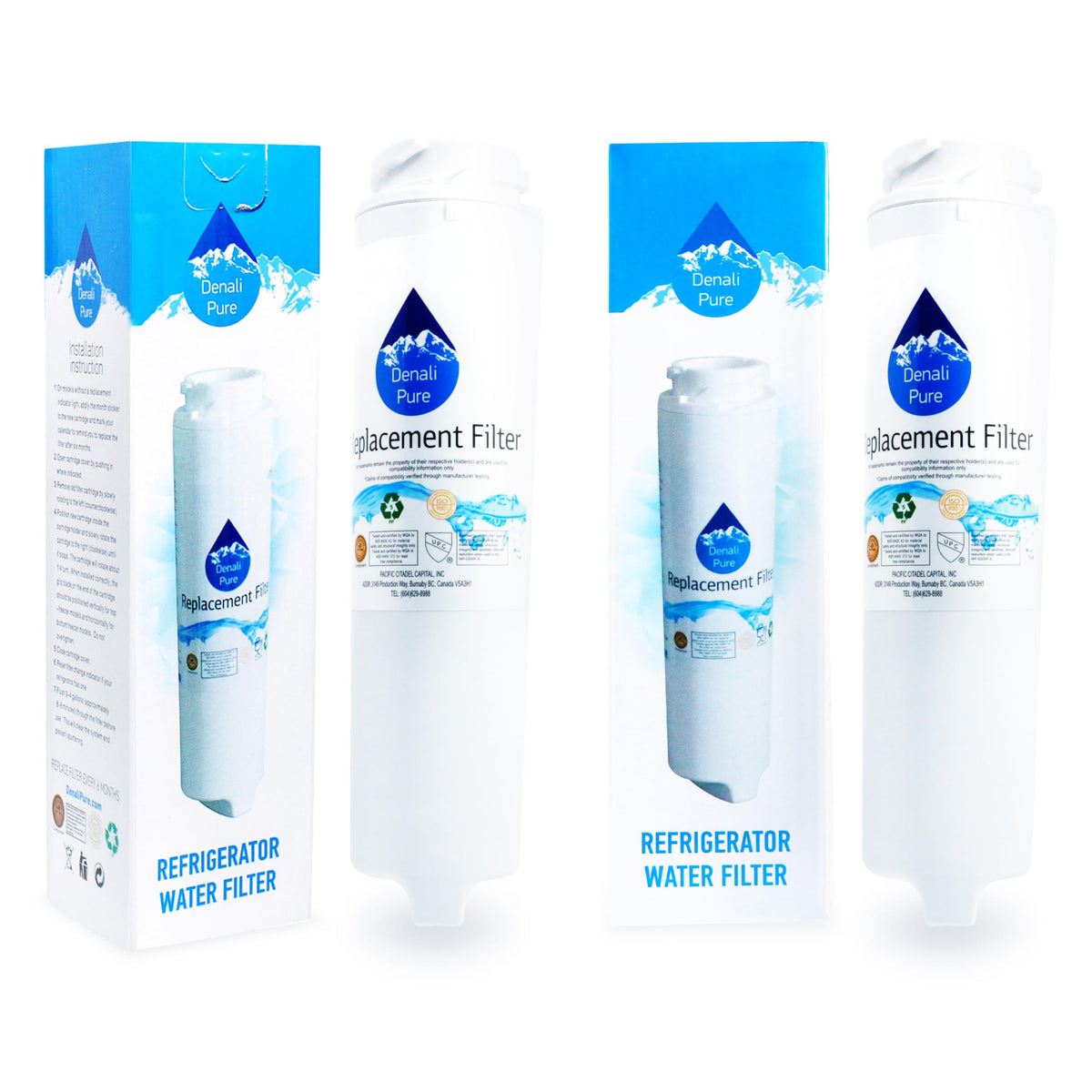 2x Replacement for General Electric PFCS1NJWASS Refrigerator Water Filter