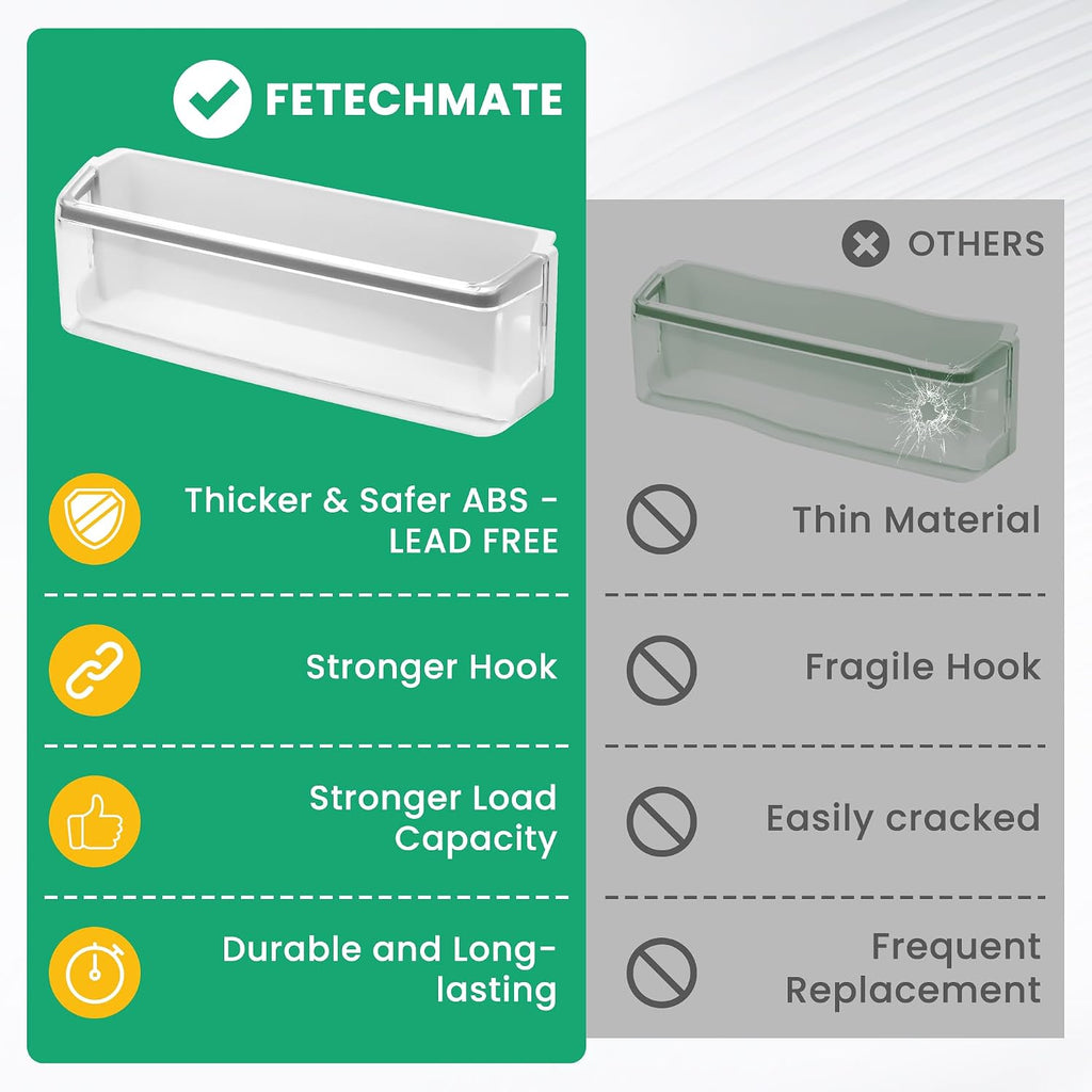 UPGRADED AAP73252302 AAP73252306 Refrigerator (Left) Door Shelf Bin Compatible with L-G, Ken-more Sears, Ken-more Elite Door Shelf Basket Assembly - 1 PACK By Fetechmate