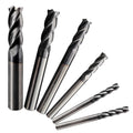 6Pcs Carbide Square End Mill Set 4-Flute TIALN Coated CNC Milling Bits