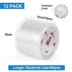 3" Clear Wide Packing Tape 12 Rolls, Total 660Y - 3 inch x 55 Yards, 2.4 mil Thick, Heavy Duty 3 Inch Wide Packaging