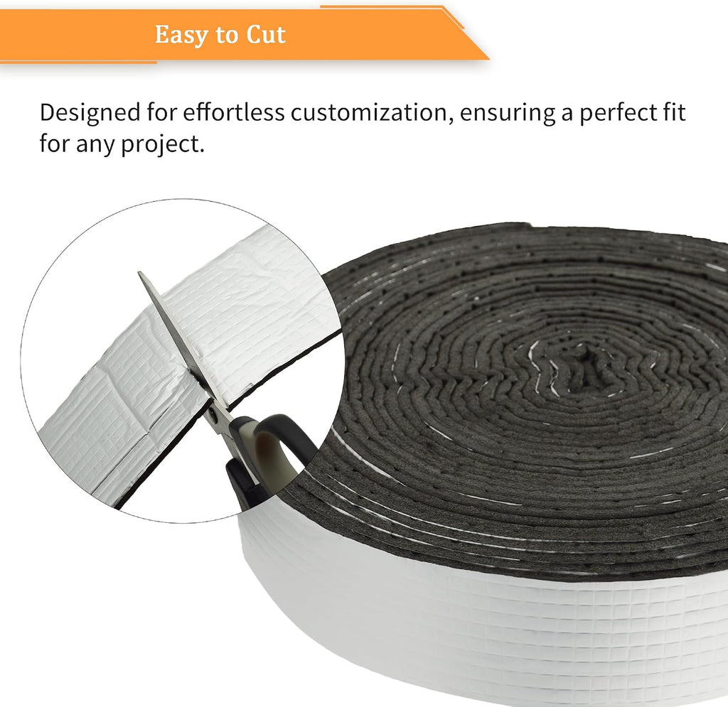 Foam Foil Pipe Insulation Wrap 3 in x 32 ft,Reflective Foil Insulation Tape Self Adhesive with High Resilience for