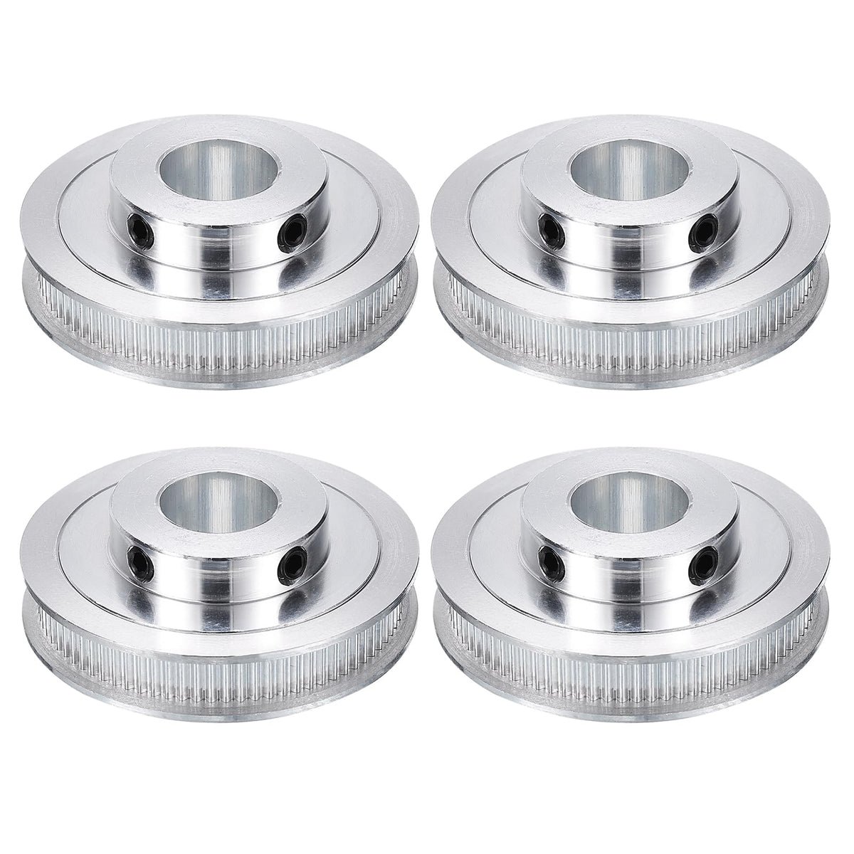 uxcell 4pcs GT-2 Pulley Synchronous Wheel 80 Teeth 16mm Bore, Fit with 6mm Width Belt, Aluminum Alloy Timing Pulley Wheel for 3D Printer, CNC Machine