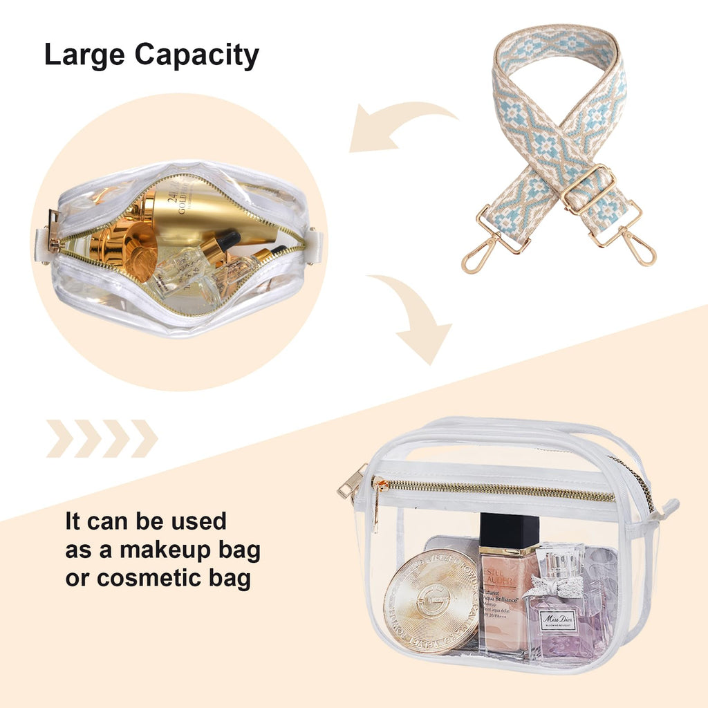 Clear Purse for Stadium Events Transparent Crossbody Bag