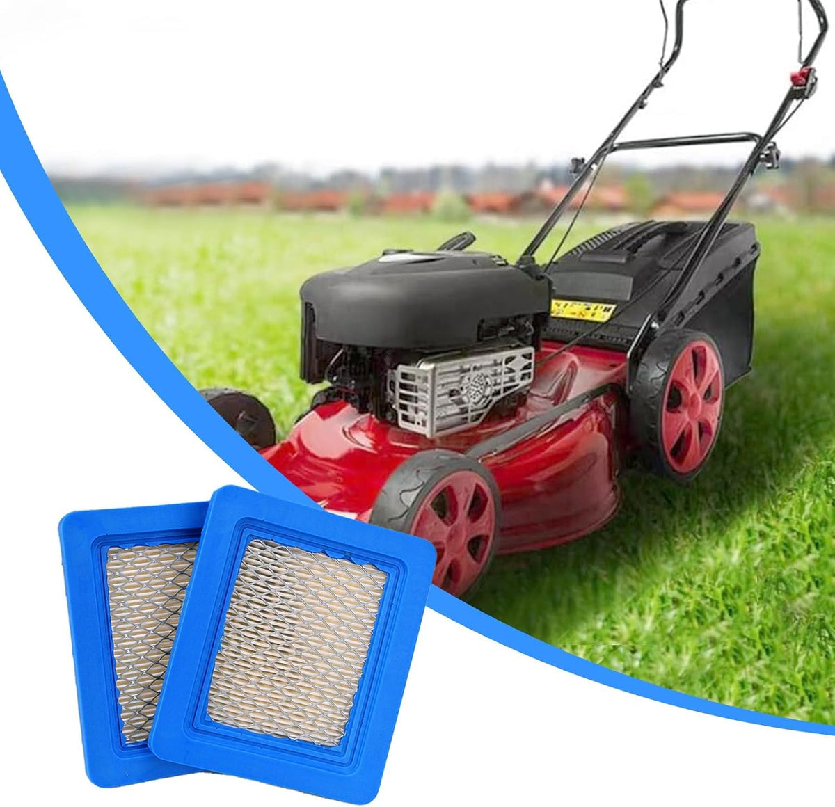 2 Pack 491588s Lawn Mower Air Filter with Spark Plug,Replacement for Briggs and Stratton 491588 399959, Toro 20332 Craftsman 33644 Push Lawn Mower
