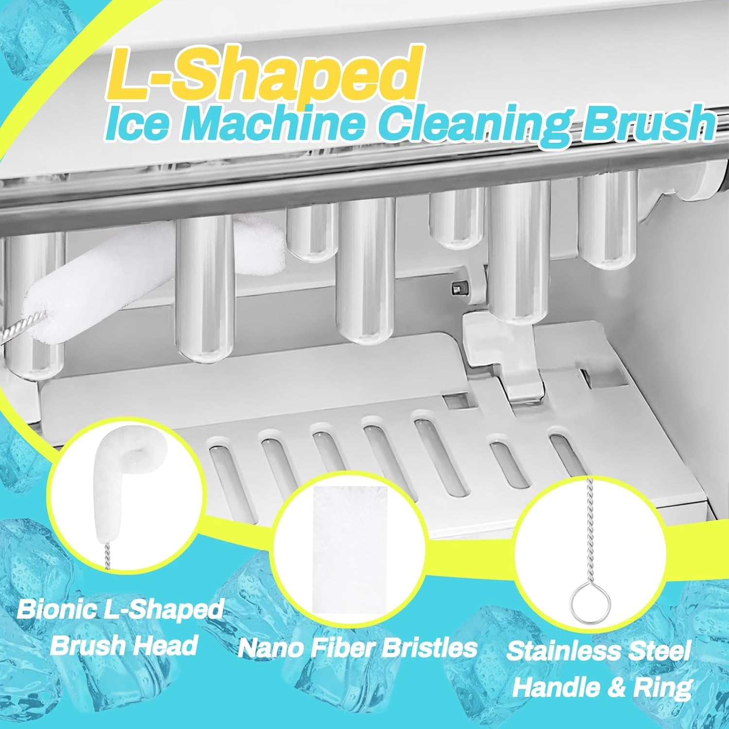 Ice Machine Cleaner Brush Sets, 14pcs Countertop Ice Maker Cleaner Tools, Gap Crevice Cleaning Brushes Tools Small