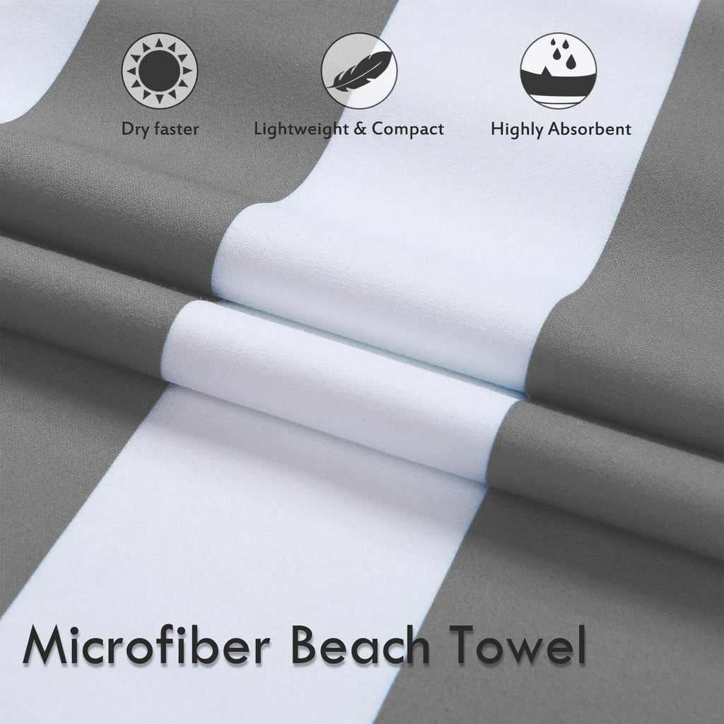 Microfiber Beach Towels Oversize Quick Dry Towel [1 or 4 Pack] - Travel Beach Towel for Swimming Pool, Sand Free