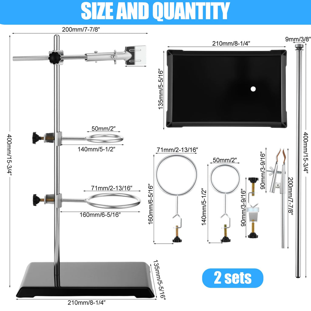 2 Set Chemistry Laboratory Stands Support Set, Lab Stand