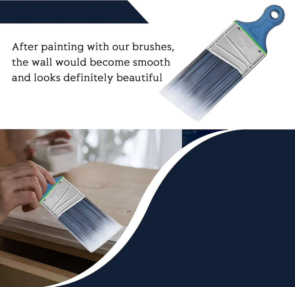 Paint Brushes Short Handle Paint Brush for Painting Walls Stain Wood Small Areas Cutting and Trim Works Home