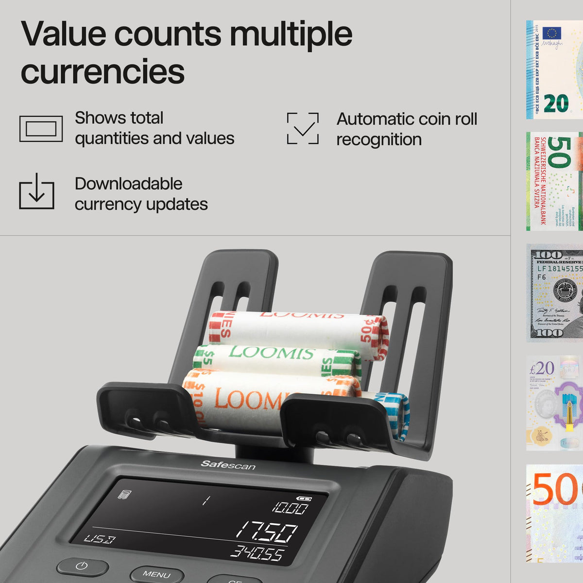 6175 Money Counter Scale for Fast Coin and Bill Counting