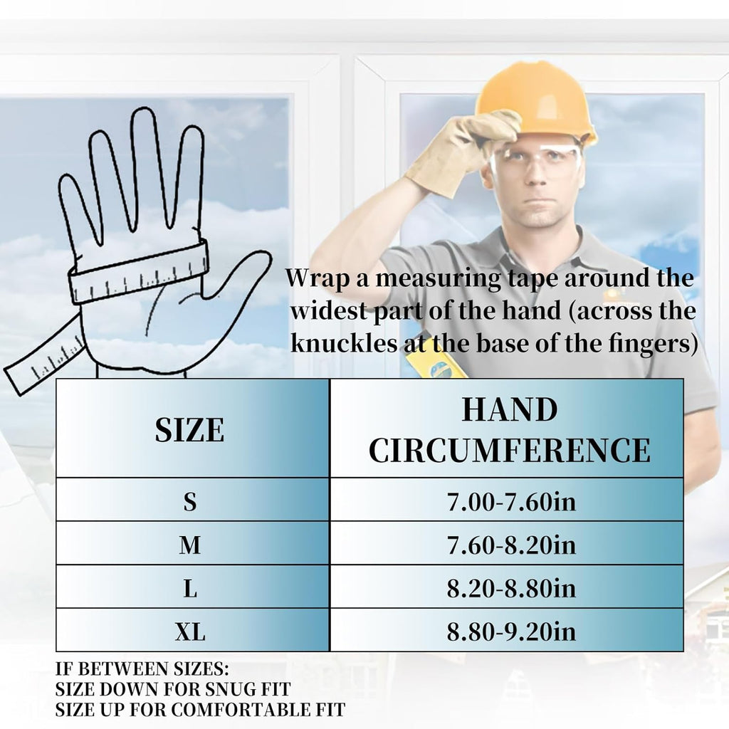 Safety Work Gloves, Men's Utility Mechanic Working Gloves for All Purpose, Touchscreen Compatible, Flexible