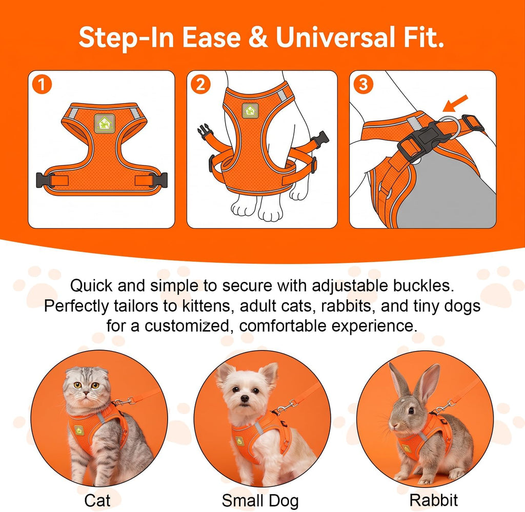 Cat Harness and Leash, Cat Harness and Leash Escape Proof (Blue-M)