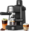 3.5Bar Espresso Machine 800W, Compact 4-Cup Espresso Maker Preheat | Fast Heating, Milk Frother Steam Wand, Espresso