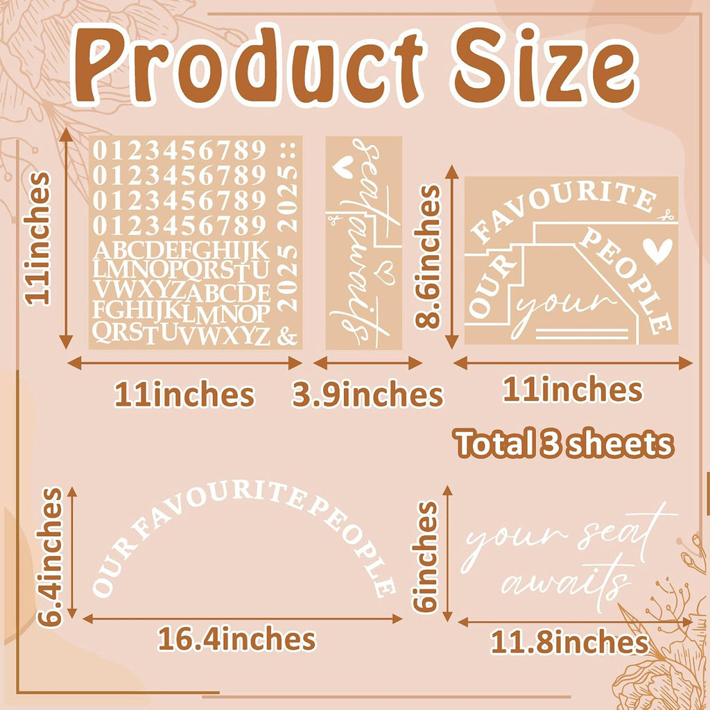 Wedding Welcome Sign for Mirror Seating Chart Decals for Reception Display