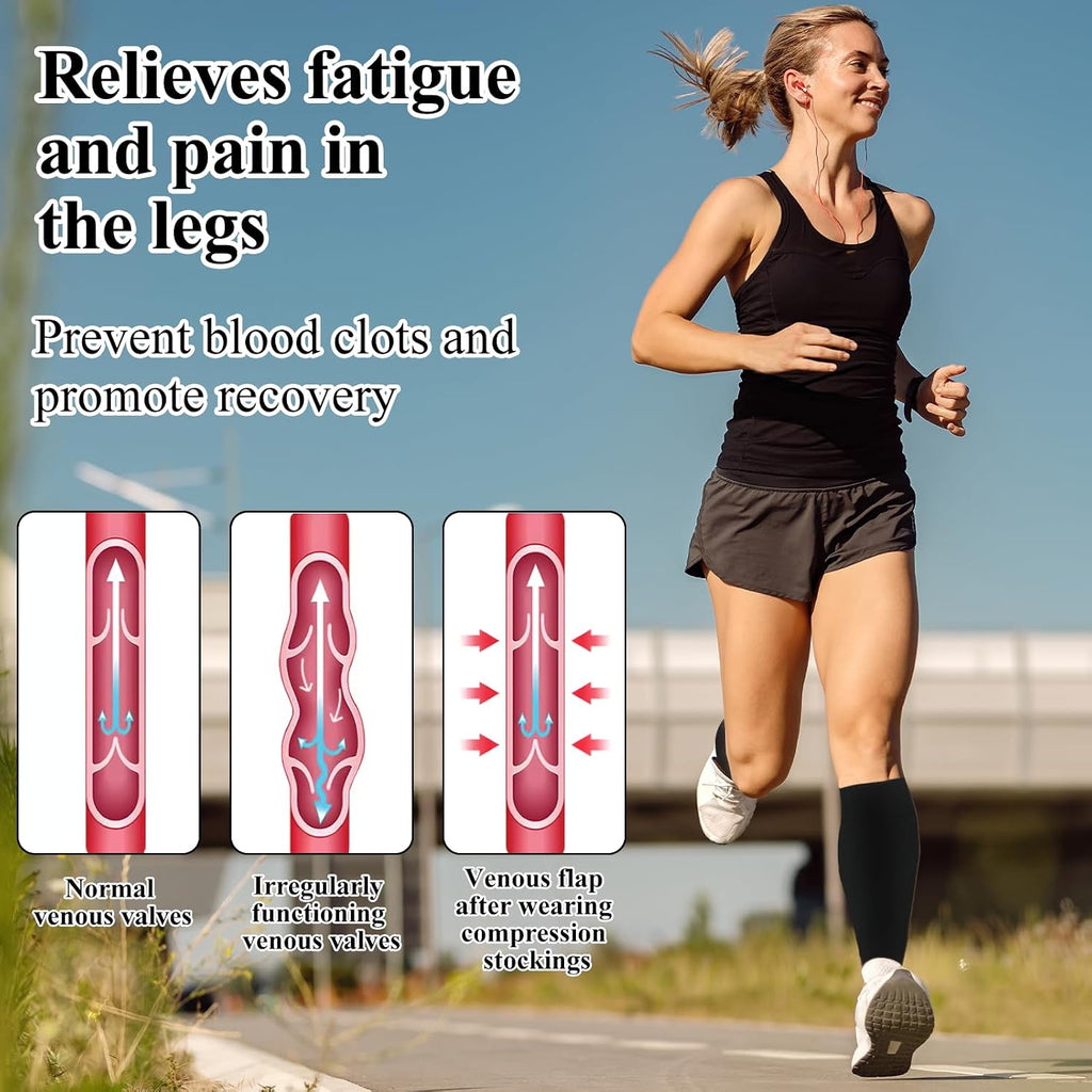 20-30 MmHg Medical Toeless Compression Socks for Women and Men,Legs Compression Sleeve Ankle Wide,Open Toe Stockings