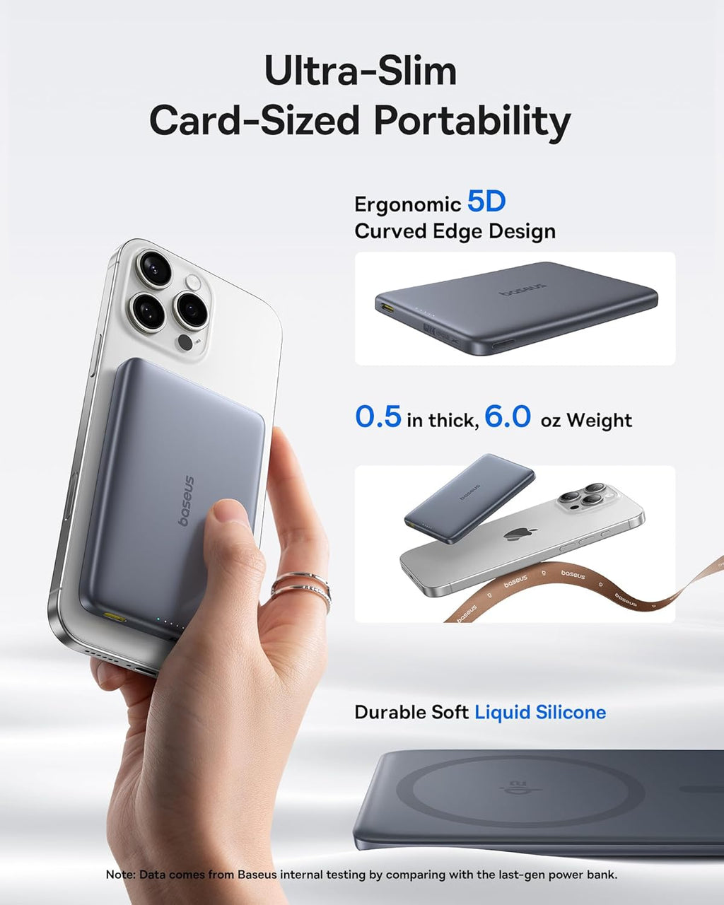 Picogo Magsafe Portable Charger, Qi2 15W 0.5" Ultra Slim 10000mAh Wireless Power Bank, 27W Fast Charging Magnetic