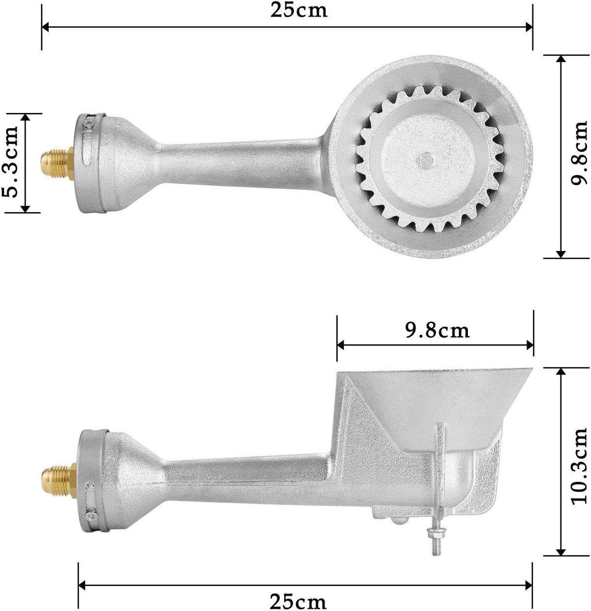 High Pressure Cast-Iron Propane Burner Head with Brass Fitting for Turkey Fryer Burners