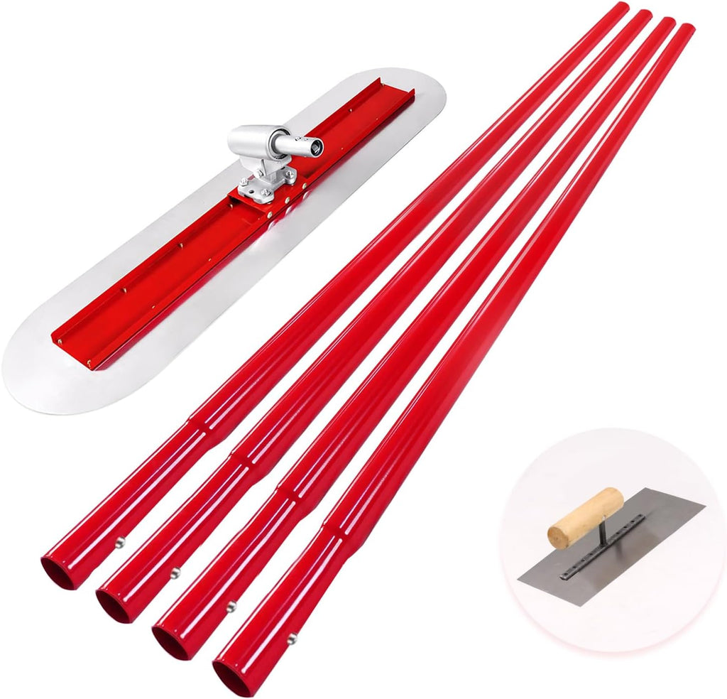 Bull Float Concrete Bull Float Tool Kit 48"x12" Fresno Round End Stainless Steel Board Kit Tool Cement Trowel Tools