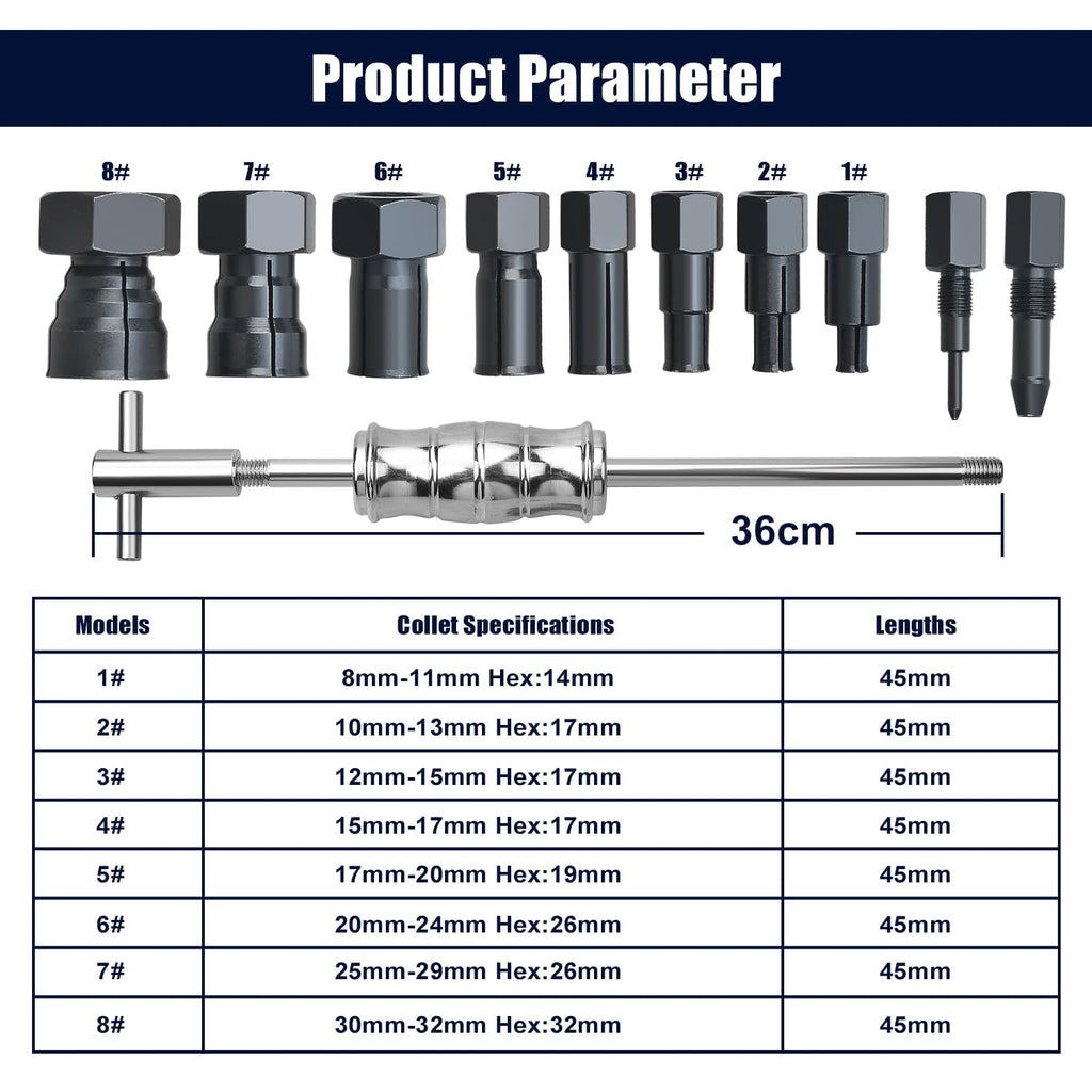 12pcs Blind Hole Bearing Puller Set 8-32MM with Slide Hammer