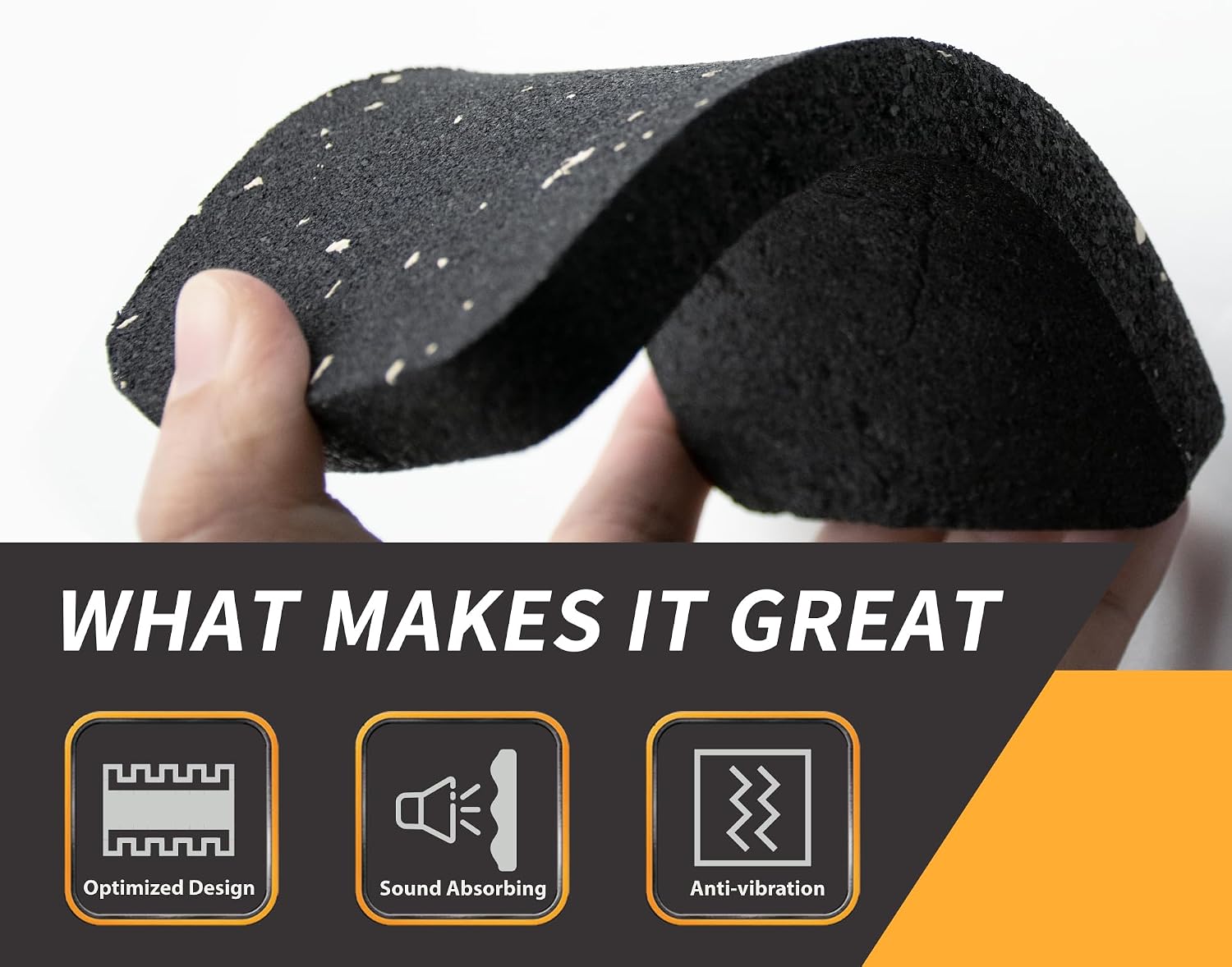 Thick Rubber Treadmill Mat Pads, for Noice Reduce, Anti Vibration, Floor Protection of Exercise Equipment, Stationery