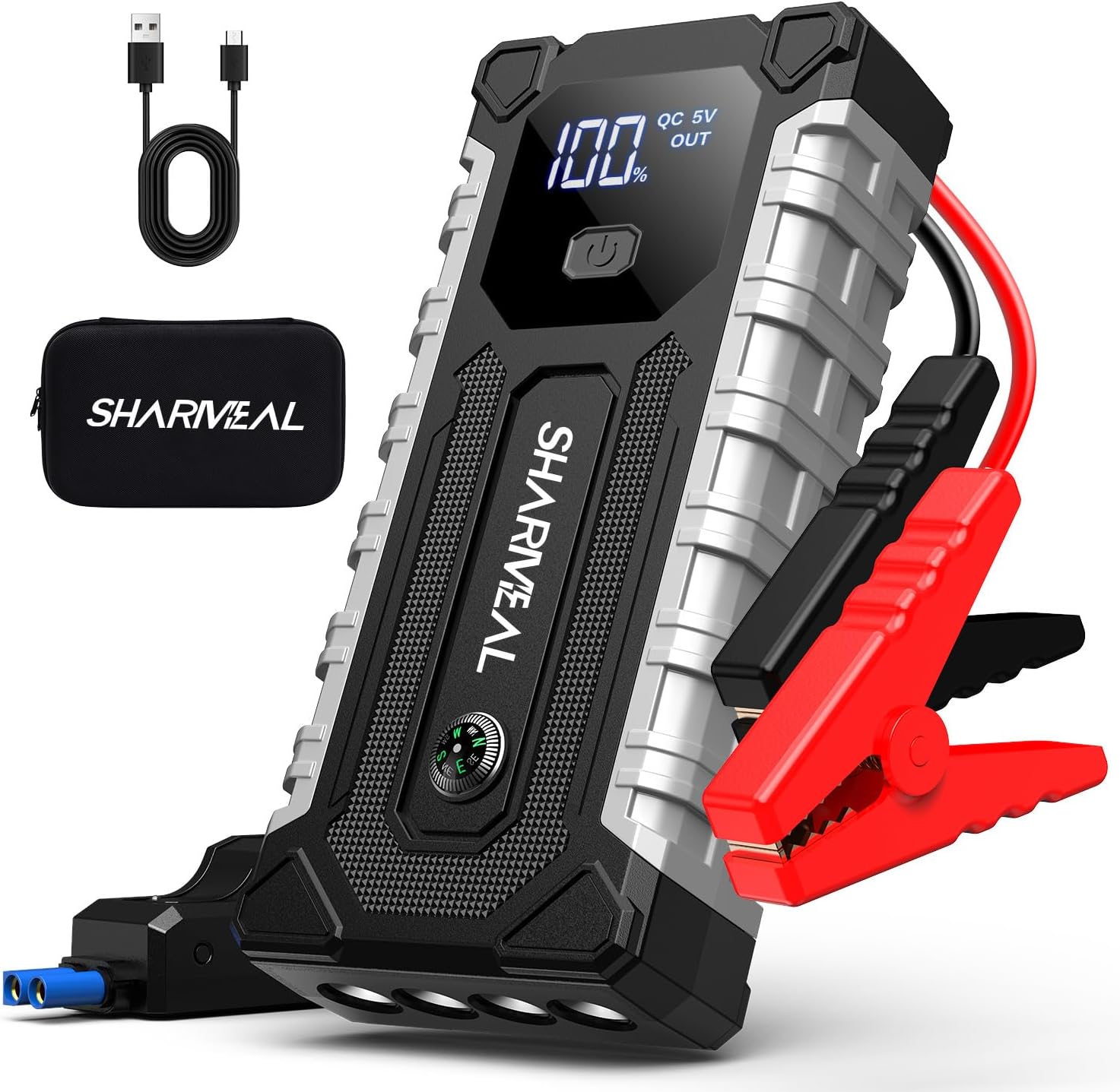 Car Jump Starter 7000A, Jump Starter Battery Pack for All Gas and 12.0L Diesel, 12V Portable Jump Box with LED Light