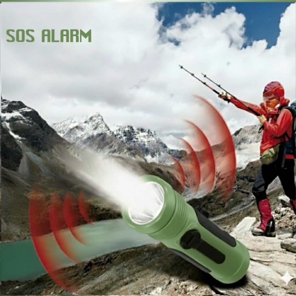 8-in-1 Emergency Weather Radio | with Flashlight, Solar Hand Crank Charger, NOAA AM/FM Radio, SOS Alarm, Reading