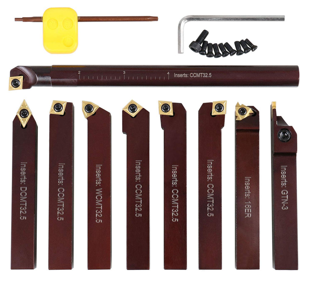 Accusize 5/8 in Shank Indexable Carbide Turning Tool Set, 2988-0058