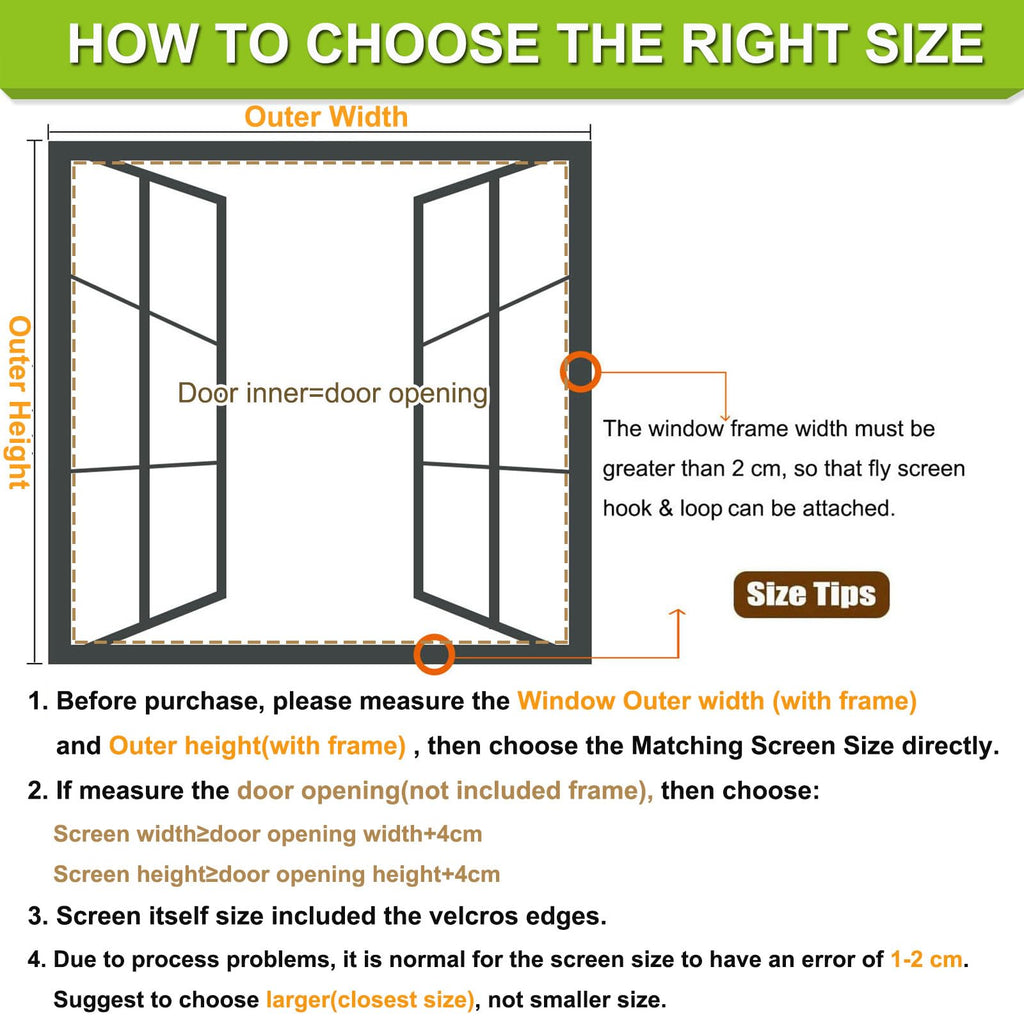 Magnetic Screen Door Self Closing, 48 x 60 inch, White