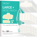 Hydrocolloid Pimple Patches, XL Nose Pore Strips 91 x 48 mm, 265 Count