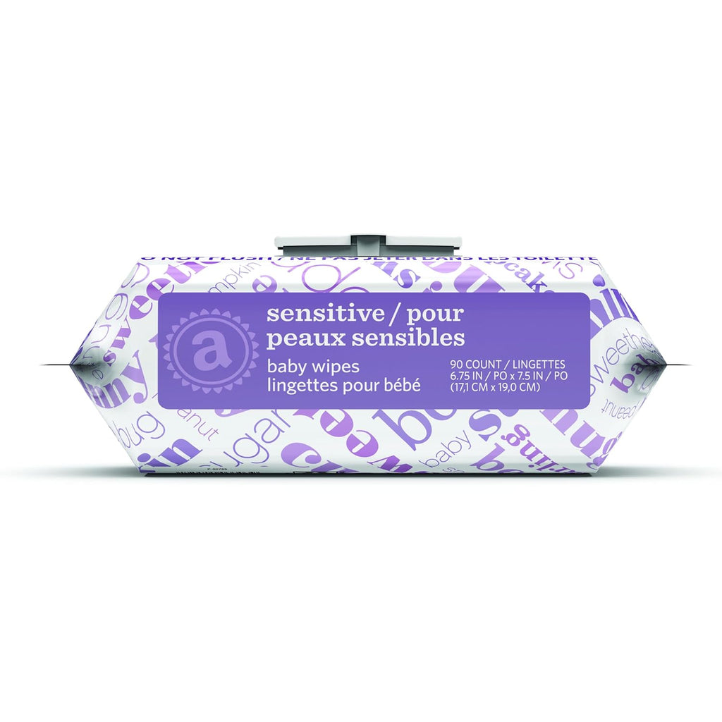Baby Wipes, Sensitive, Unscented, Cleans Gently, 810 Count, Flip-Top Packs, Pack of 9