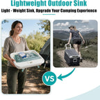 Portable Sink with Floor Stand, Hand Washing Station with Electric Faucet