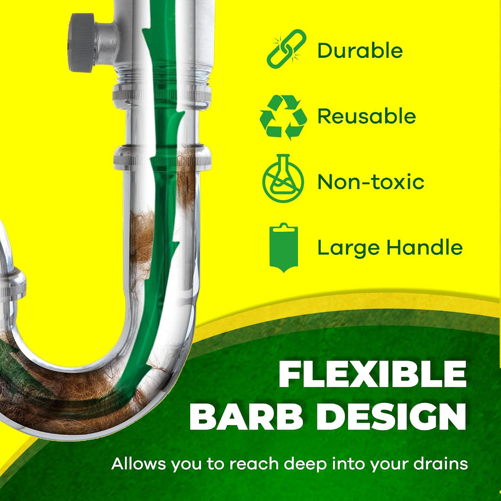 The original Zip-It Hair Clog Remover 25-inch Overall Length Drain Snake Cleaner (3-Pack), Unclog Your Sink, Shower