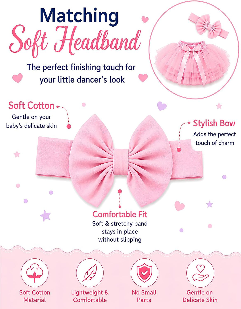 Baby Tutu Skirt with Headband, Tulle Bloomer for Toddler Girls