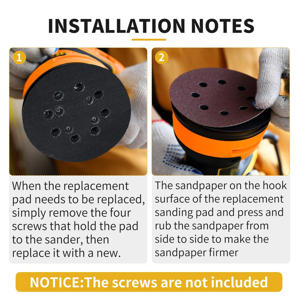 Gnellkoor Orbital Sander Pad Replacement for Ridgid, 3 Pack