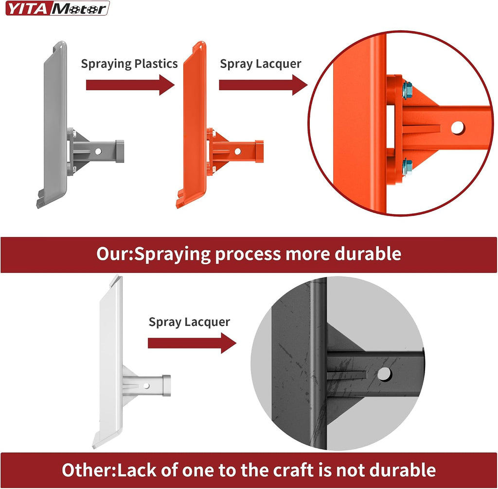3/8" Skid Steer Mount Plate with 2" Removable Receiver, Orange | Heavy Duty 3/8" Steel Skid Steer Mount Plate with 2"