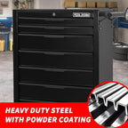 Rolling Tool Chest, 7-Drawer Small Tool Cabinet, Metal Tool Box with Wheels & Locking System, Ergonomic Push-Pull