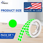 Neon Green Round Circle Dot Sticker 1/2-Inch Labels with Perforation for Easy Tear-Off, 3,000/Roll—Events, Checklists