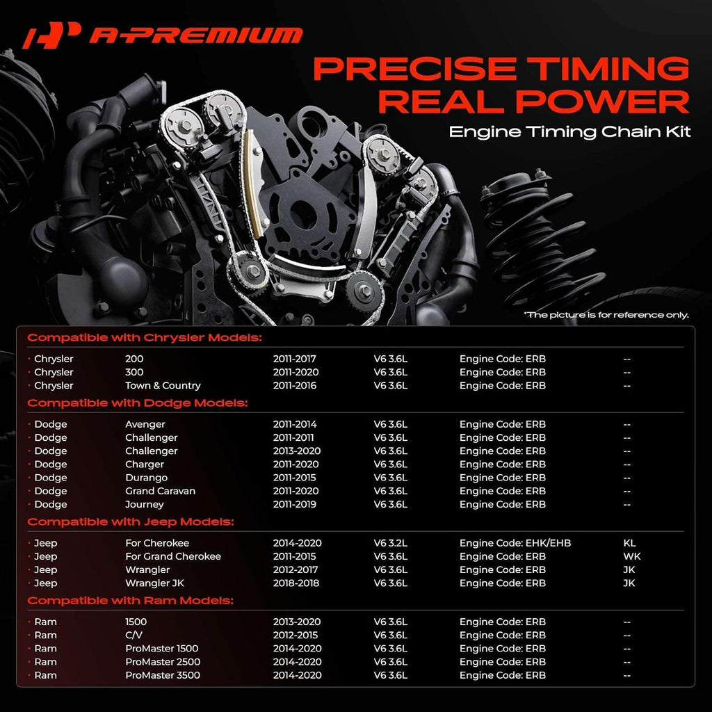 A-Premium Engine Timing Chain Kit w/Sprocket & Tensioner & Guide V6 3.6L