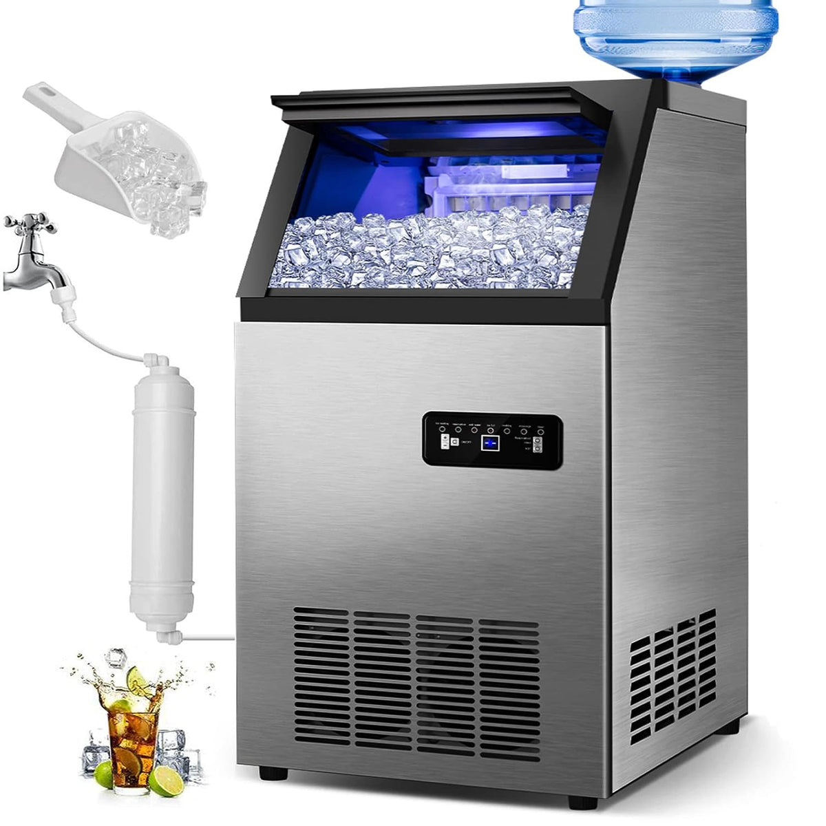 Commercial Ice Maker Machine 120Lbs/24H with 35Lbs Capacity