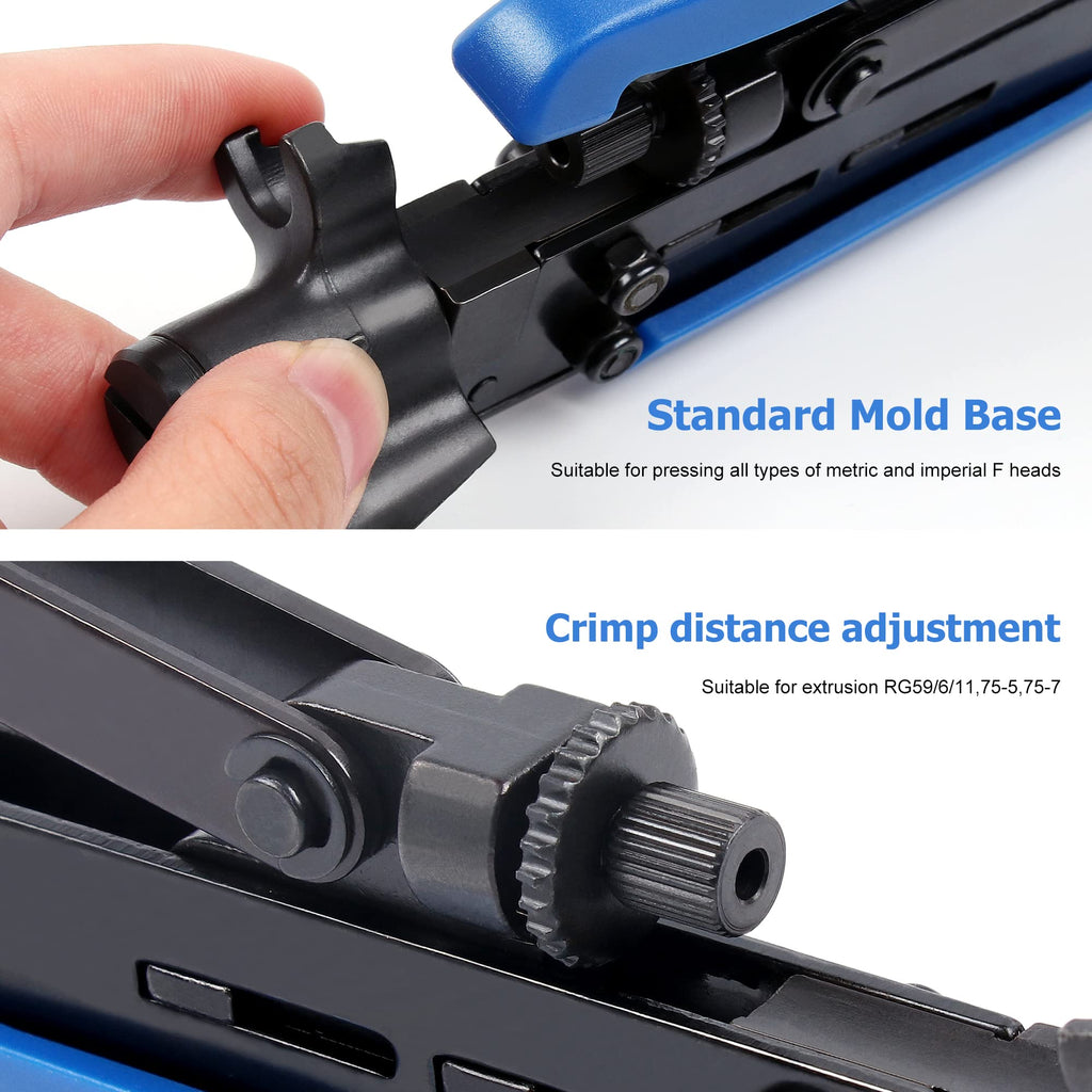 Knoweasy Coaxial Compression Tool Kit with Coax Cable Crimper