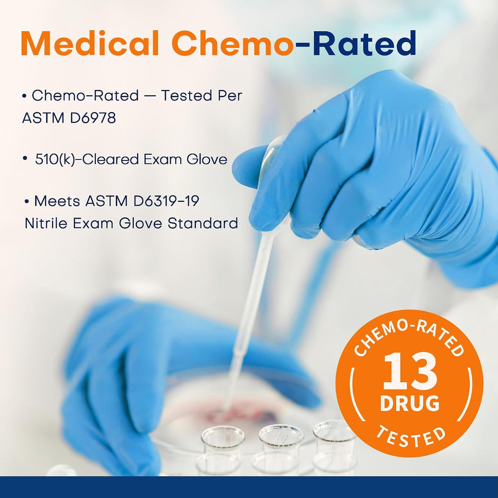 Medical Soft Max Nitrile Exam Gloves Powder-Free Disposable 100 Ct | Soft Stretch Fit • Powder-Free • Latex-Free •